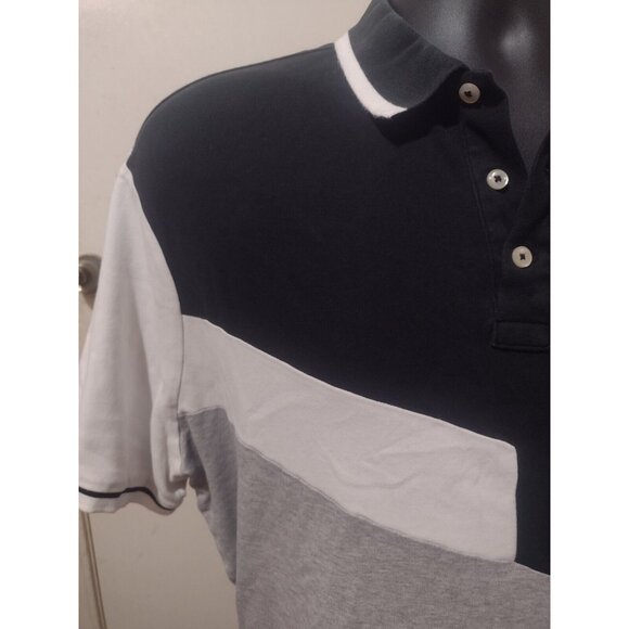 Polo Ralph Lauren Polo Shirt Men's Classic Fit XL Gray Black White Colorblock - Picture 4 of 12